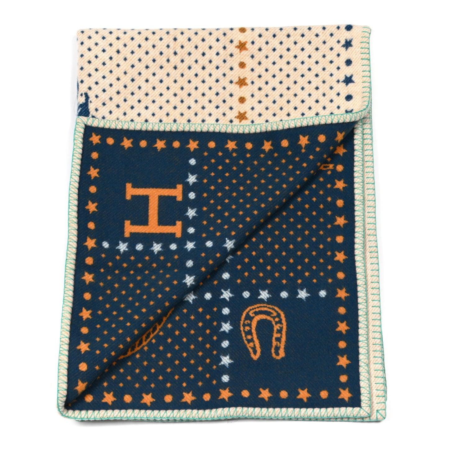 Wool Cashmere Western And Company Blanket Indigo