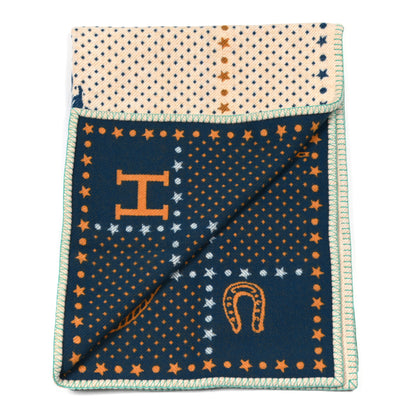 Hermes Wool Cashmere Western And Company Blanket Indigo 2 of 3