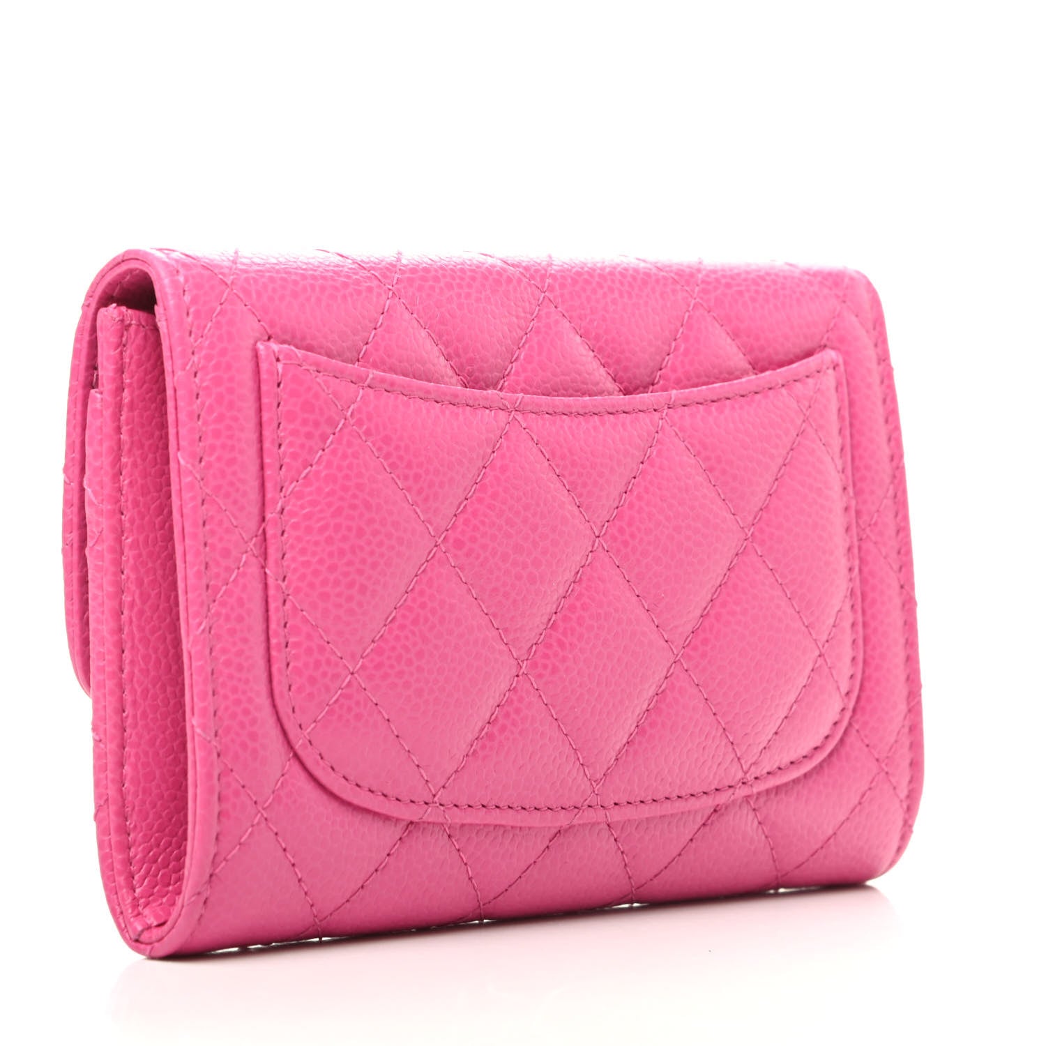 Chanel Caviar Quilted Small Flap Wallet Pink 3 of 10