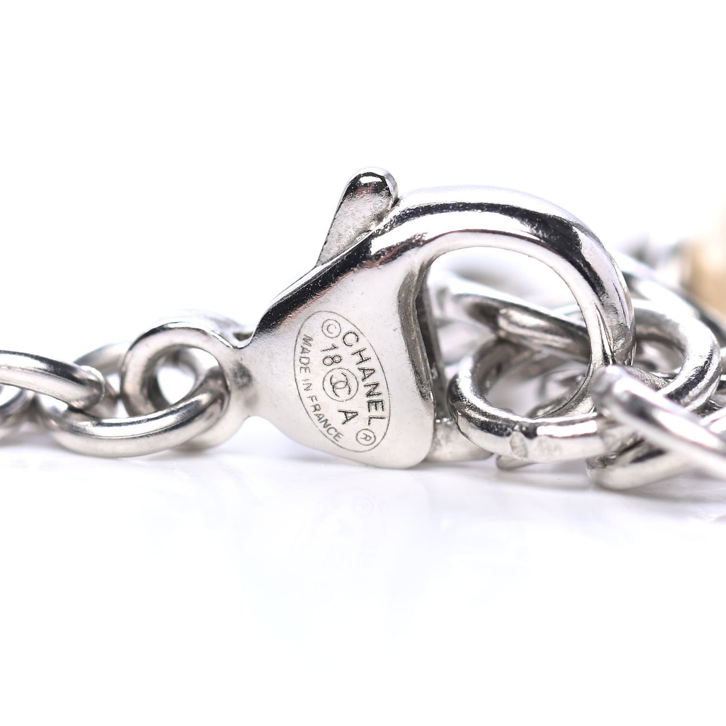 Crystal CC Anchor Necklace Grey Silver