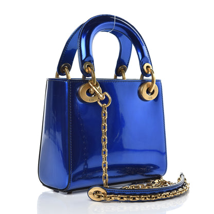 Christian Dior Glazed Calfskin Mini Lady Dior Blue 3 of 7