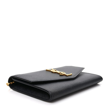 Saint Laurent Grain de Poudre Uptown Chain Wallet Black 4 of 10