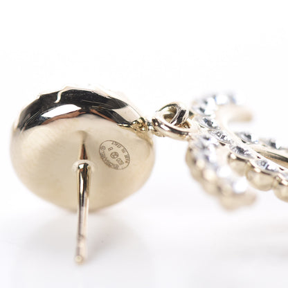 Chanel Crystal Pearl Bow-tiful CC Drop Earrings Gold 4 of 4