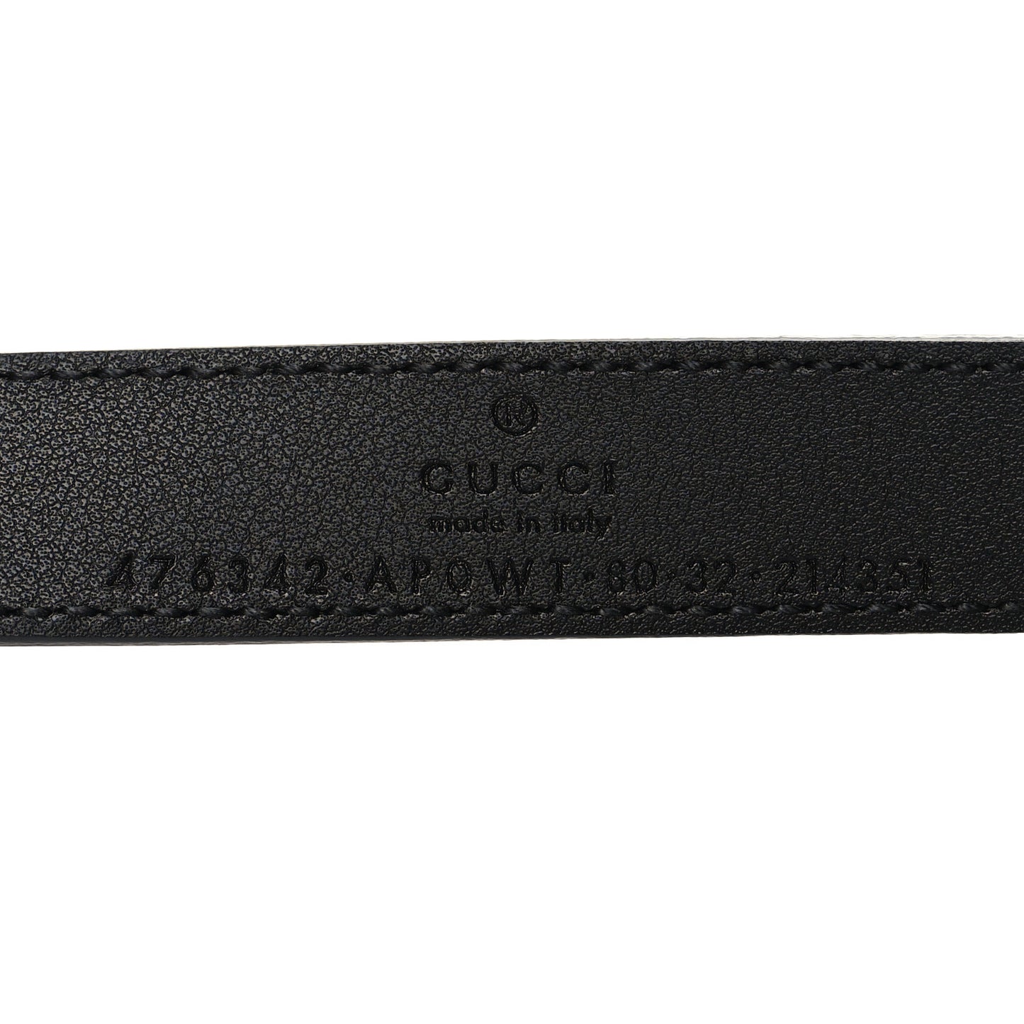 Moon Calfskin Pearl Double G 20mm Belt 80 32 Black Cream