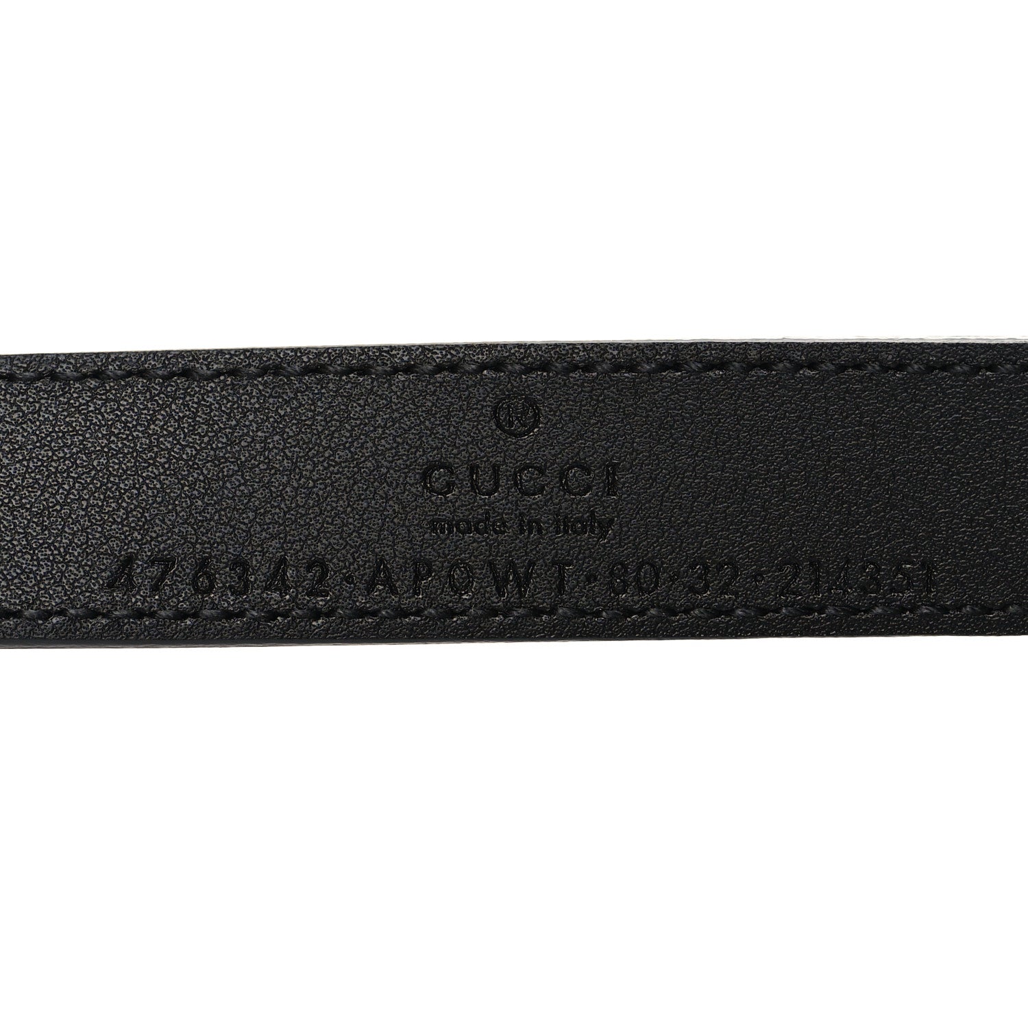 Gucci Moon Calfskin Pearl Double G 20mm Belt 80 32 Black Cream 5 of 5