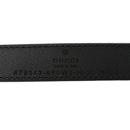 Gucci Moon Calfskin Pearl Double G 20mm Belt 80 32 Black Cream 5 of 5