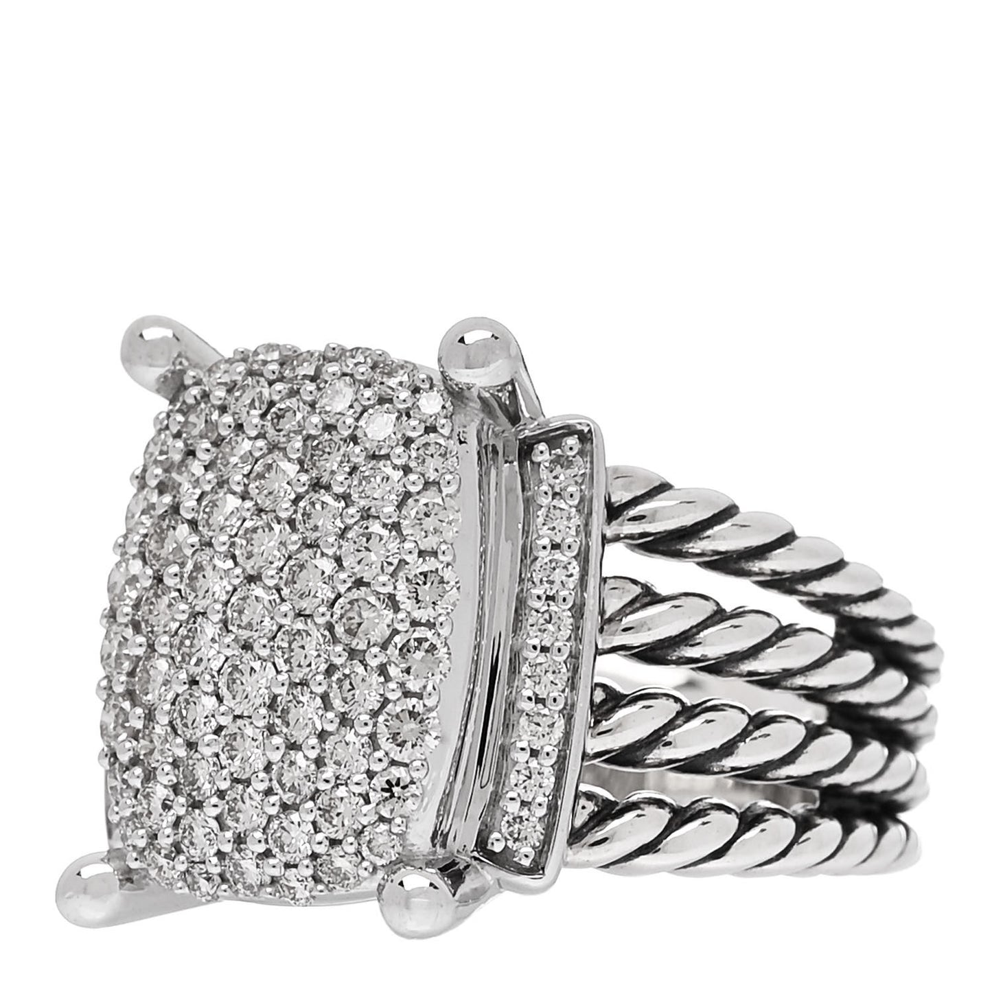 Sterling Silver Diamond 16mm Wheaton Ring 57 8