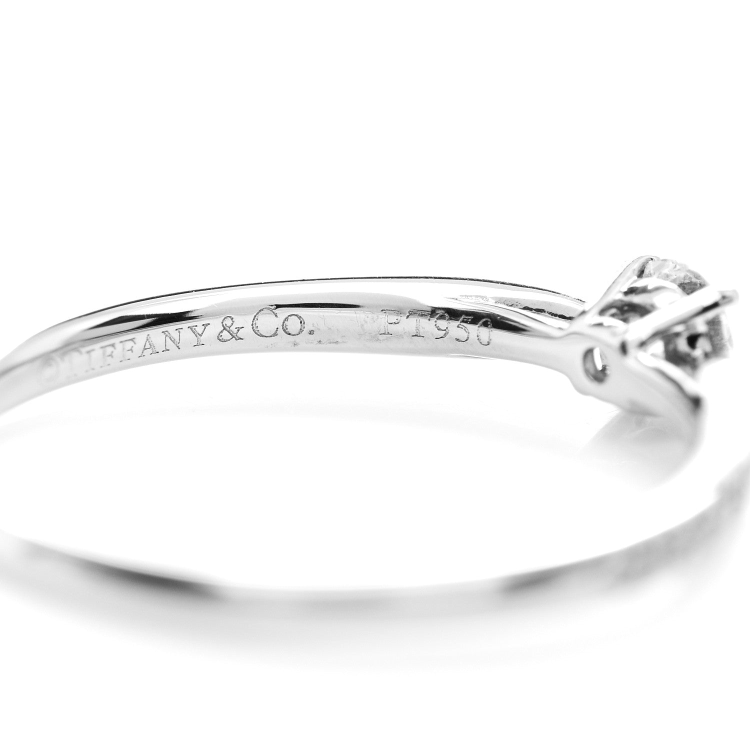 Tiffany Platinum Diamond .24ct Round Brilliant Harmony Engagement Ring 56 7.5 5 of 6