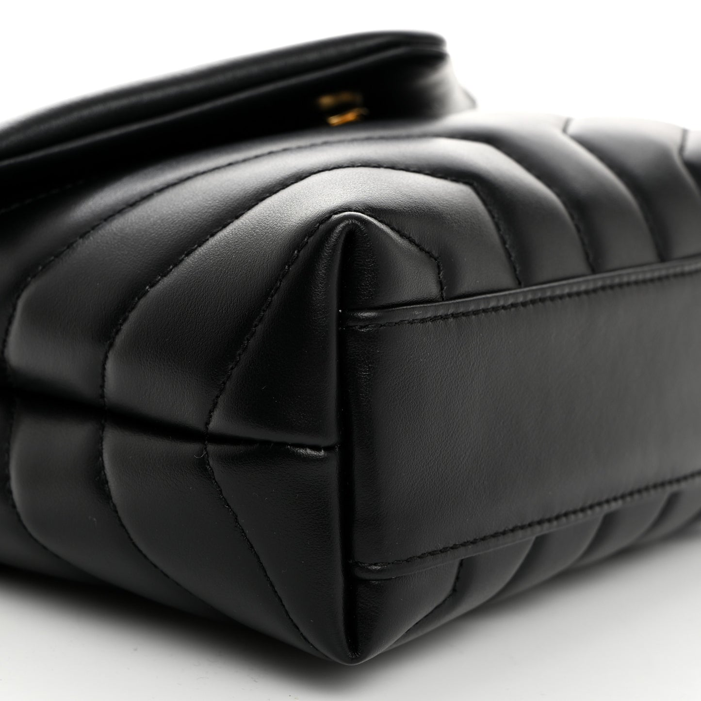 Calfskin Y Quilted Monogram Toy Loulou Crossbody Bag Black