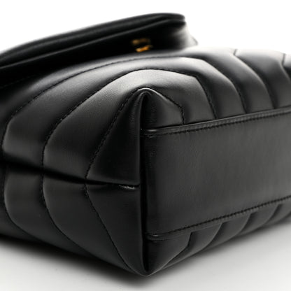 Saint Laurent Calfskin Y Quilted Monogram Toy Loulou Crossbody Bag Black 9 of 10