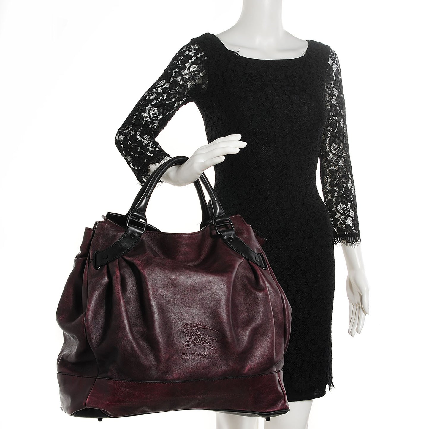 Burnished Leather Woolf Tote Dark Burgundy