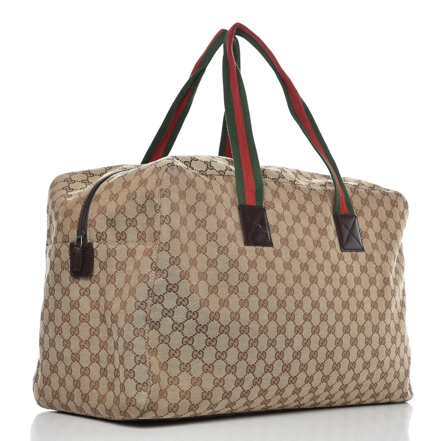 Gucci GG Monogram Web Large Collapsible Carry On Duffle Beige Brown 3 of 18