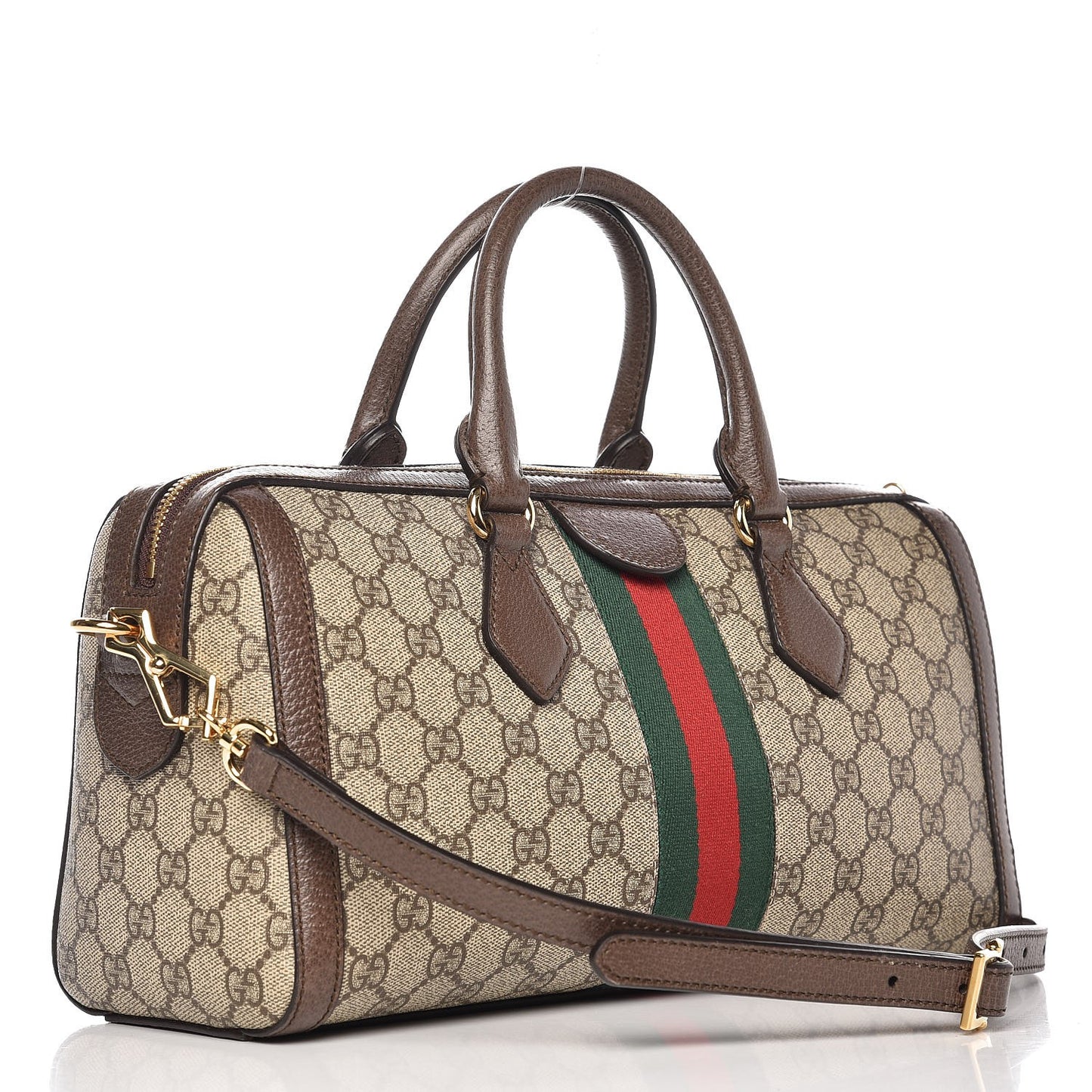 GG Supreme Monogram Web Medium Ophidia Boston Brown