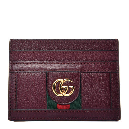 Gucci Calfskin Web GG Ophidia Card Holder Vintage Bordeaux 1 of 8