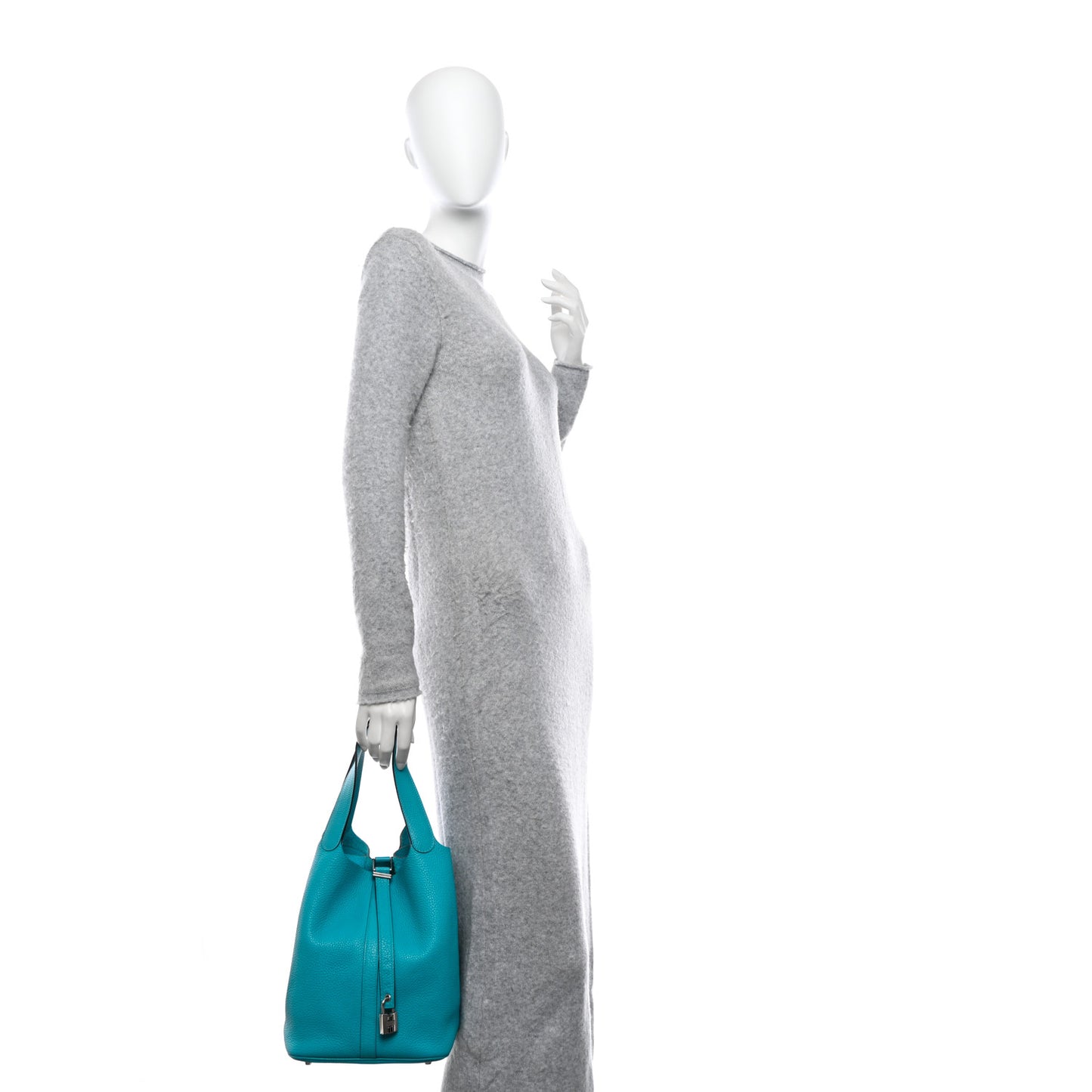 Taurillon Clemence Picotin Lock 26 GM Turquoise
