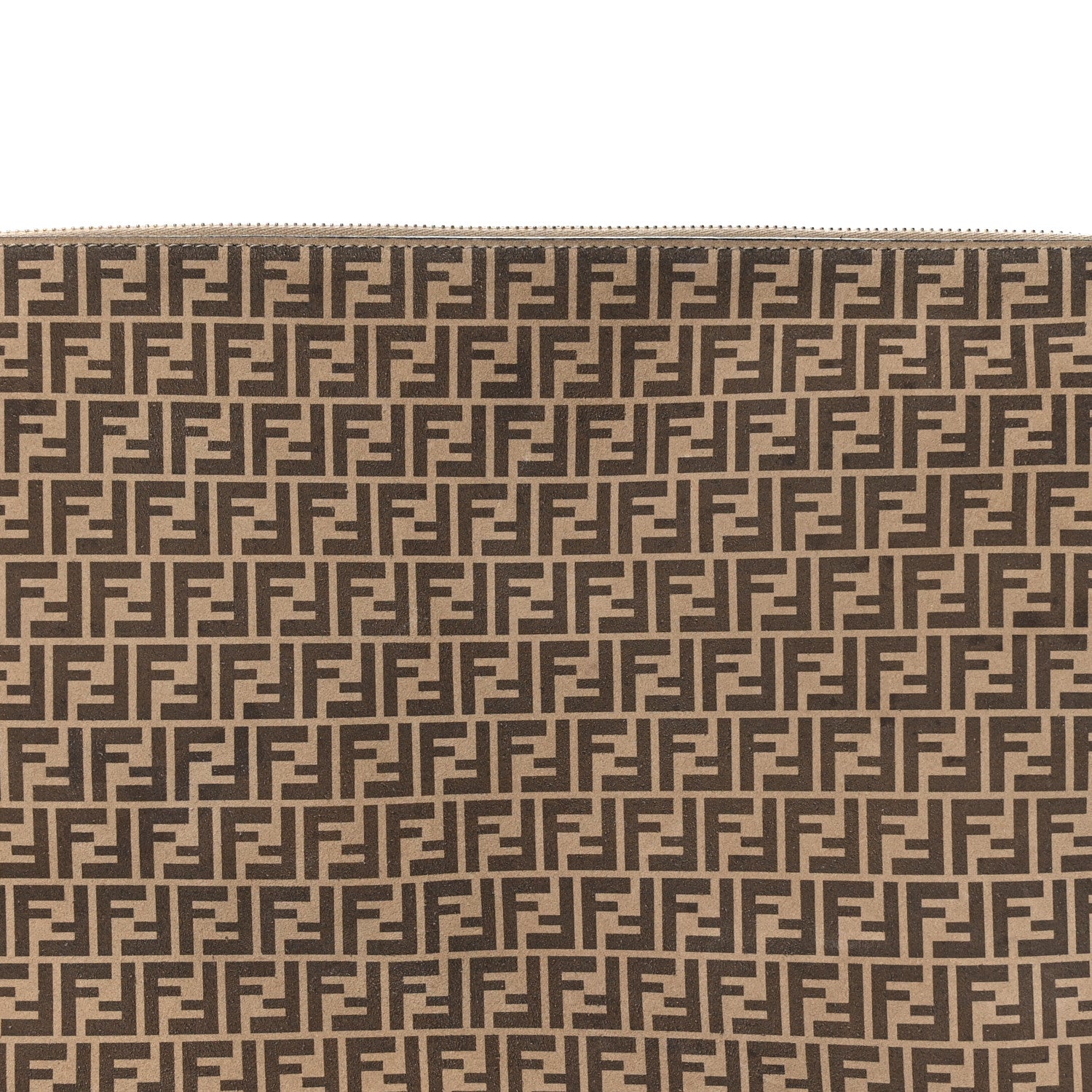 Fendi Suede Vitello Grace Micro FF Large Flat Pouch Nude Spring Maya 8 of 8