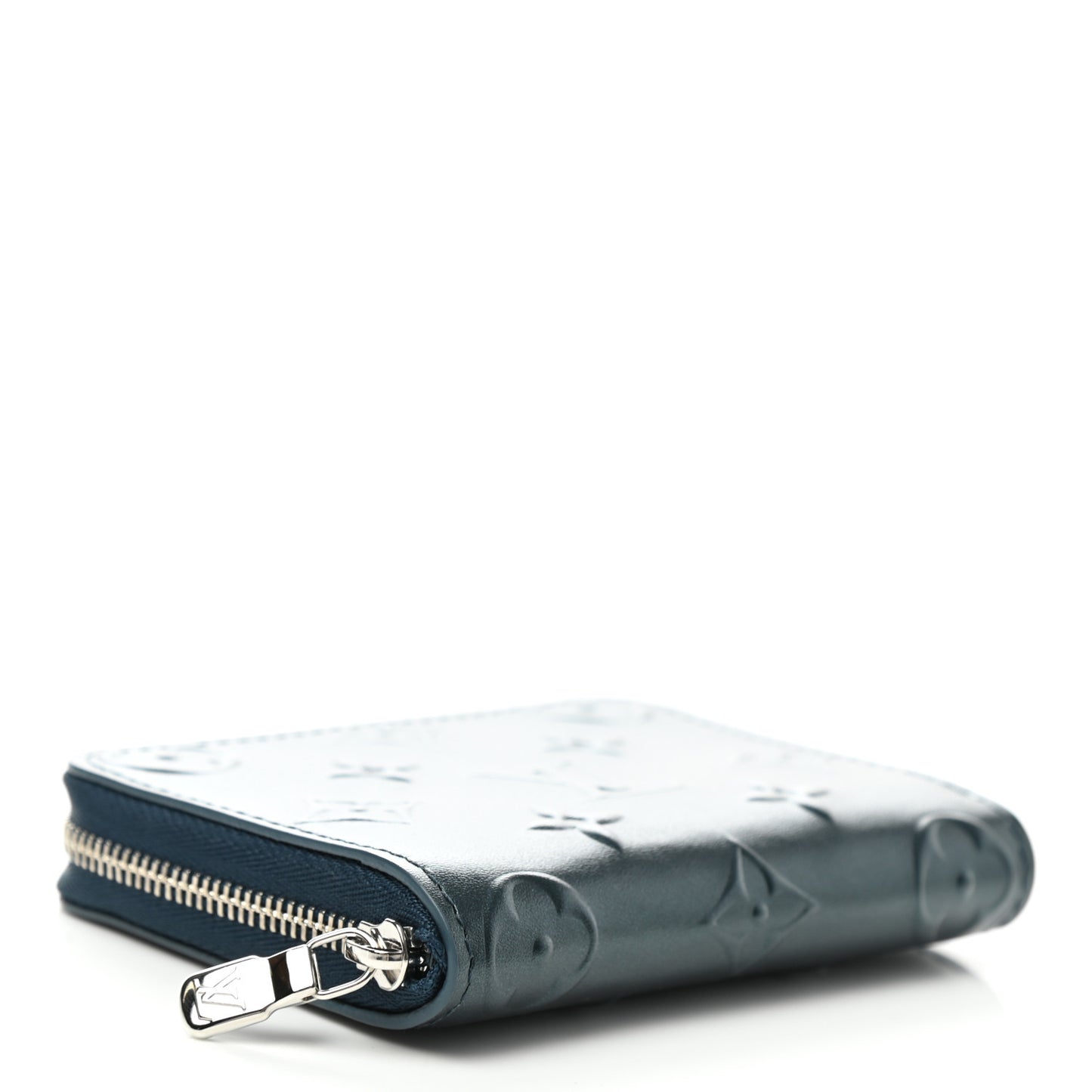 Calfskin Debossed Monogram Zippy Coin Purse Blue