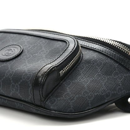 Gucci GG Supreme Monogram Textured Calfskin Retro Interlocking G Belt Bag Black 8 of 8