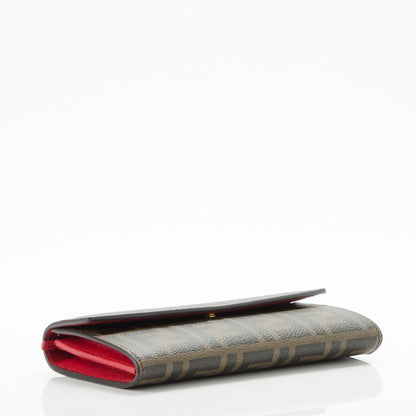 Fendi Zucca Spalmati Vitello Elite Simply Continental Wallet Tobacco Mattone 4 of 6