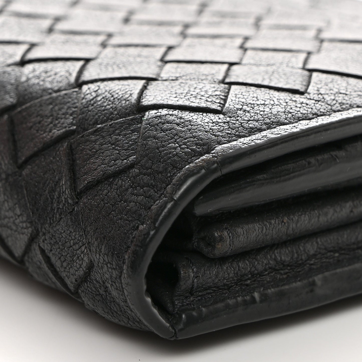Nappa Intrecciato Continental Flap Wallet Ferro Gray