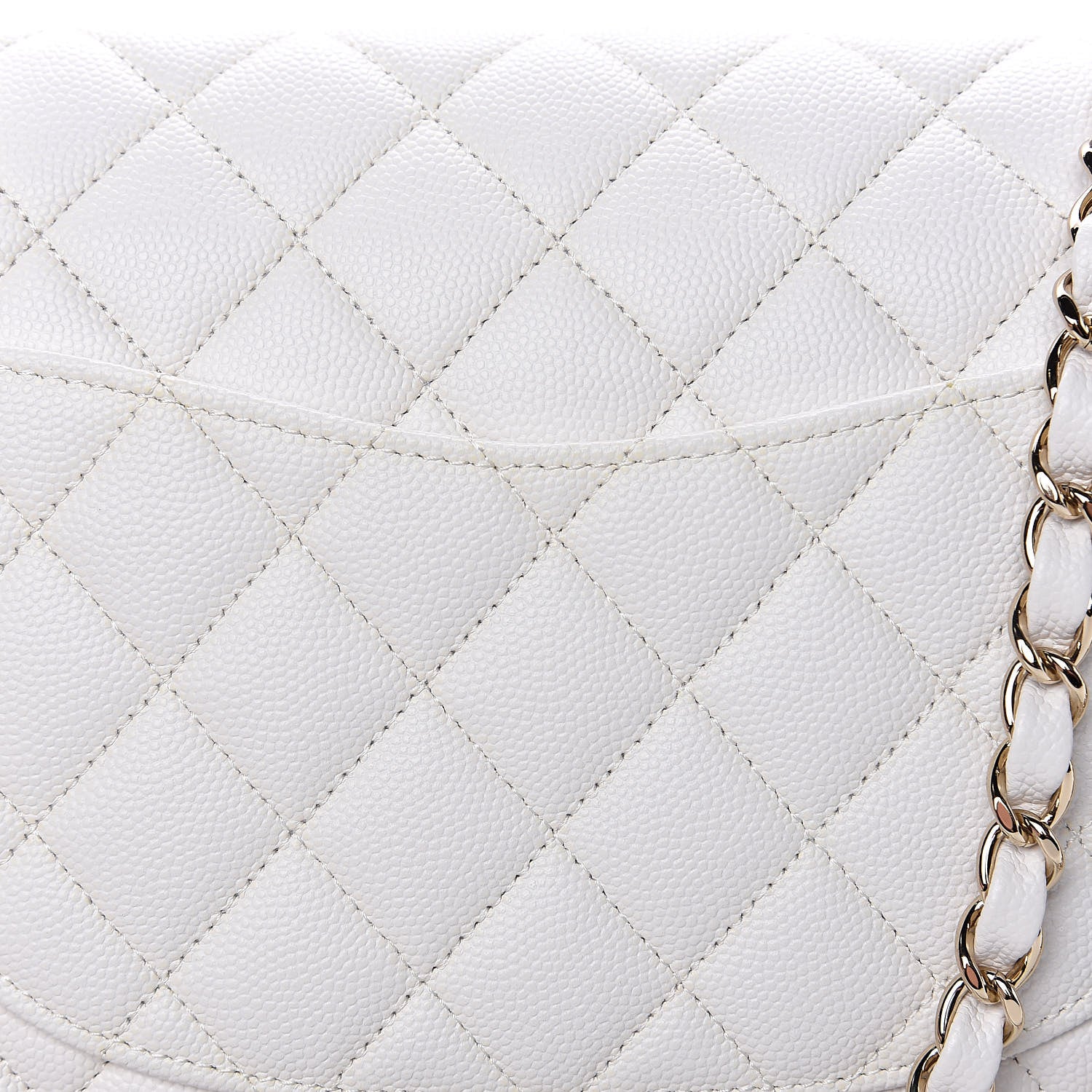 Chanel Caviar Quilted Medium Double Flap White 9 of 12