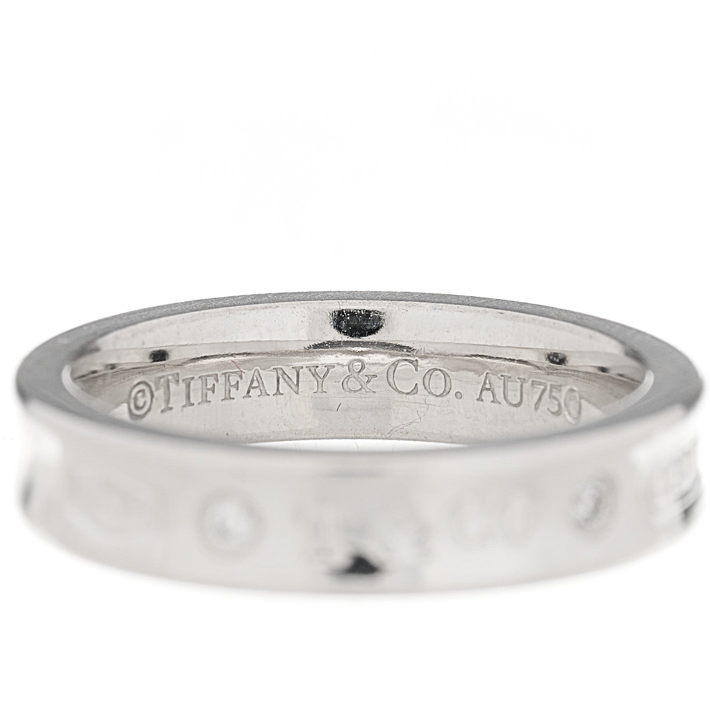 Tiffany 18K White Gold Diamond Narrow 1837 Ring 48 4.5 4 of 4