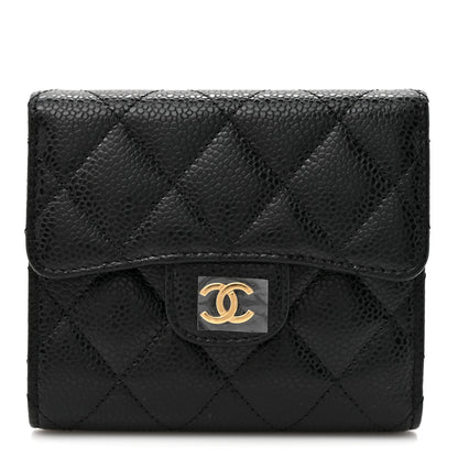 Chanel Caviar Quilted Compact Flap Wallet Black 1 of 9