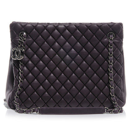 Chanel Iridescent Calfskin New Bubble Quilt Small Tote Plum 1 of 9