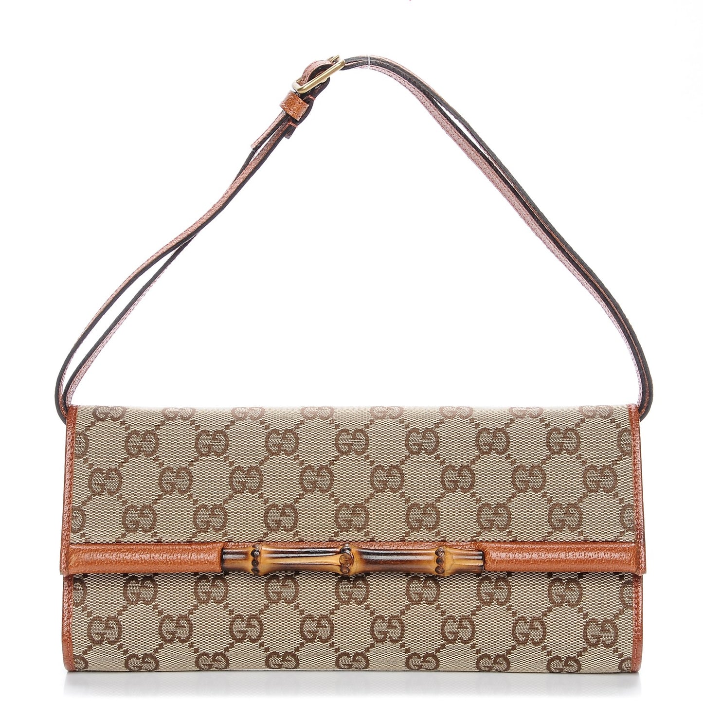 Monogram Bamboo Bar Clutch Brown