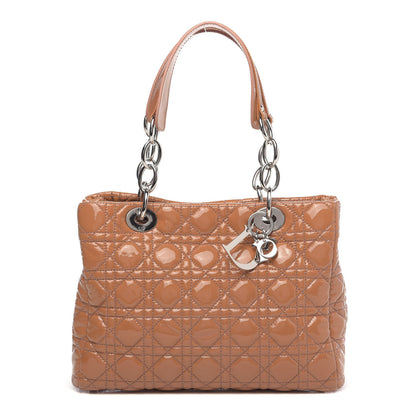 Christian Dior Patent Cannage Medium Dior Soft Shopping Tote Brown 1 of 12