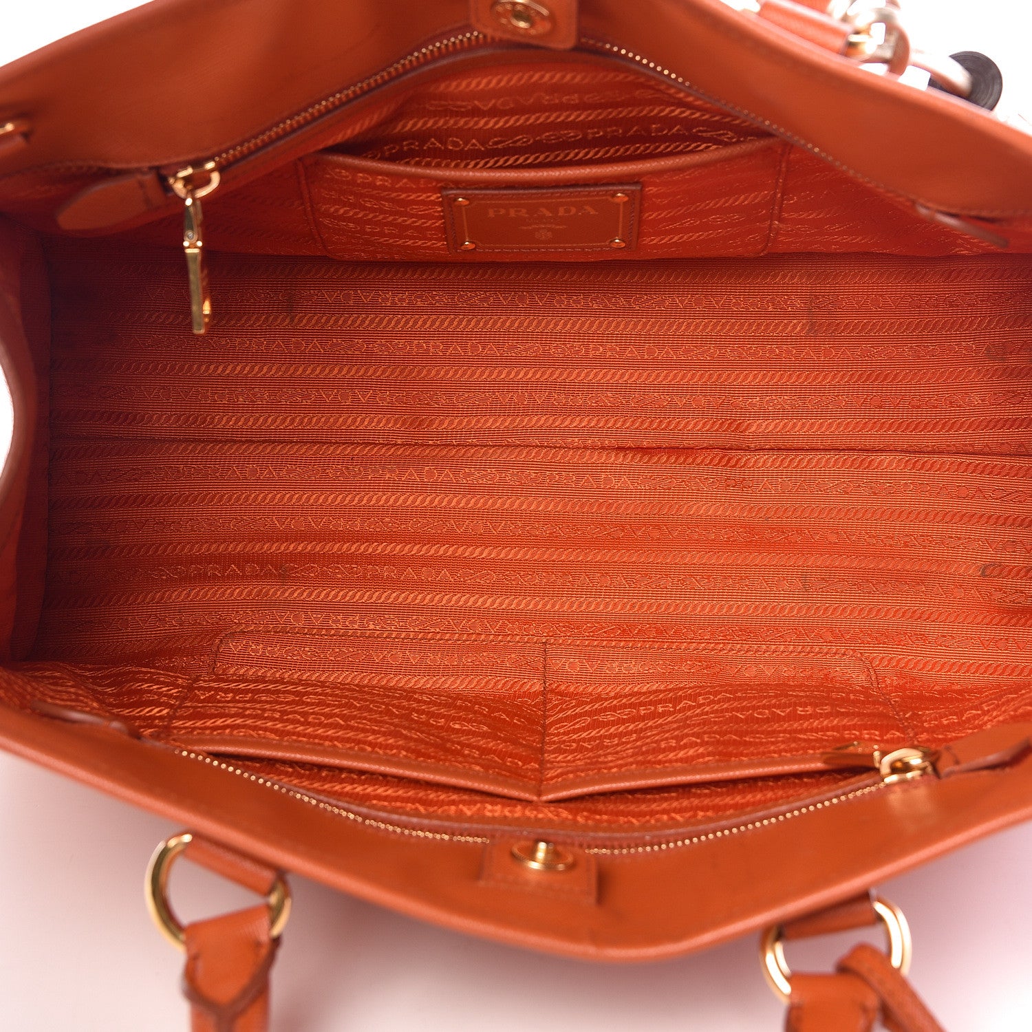 Prada Saffiano Lux Top Handle Tote Papaya 5 of 25