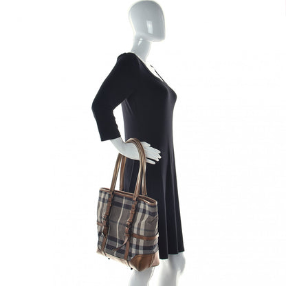 Burberry Metallic Calfskin House Check Tote Bronze 2 of 10