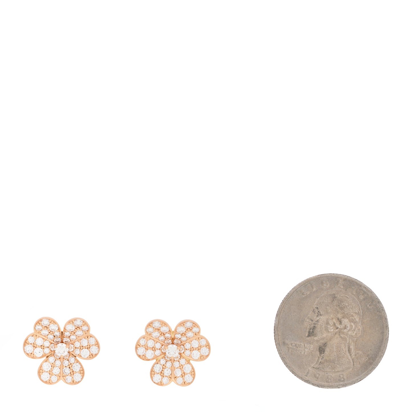18K Rose Gold Diamond Small Frivole Pave Earrings