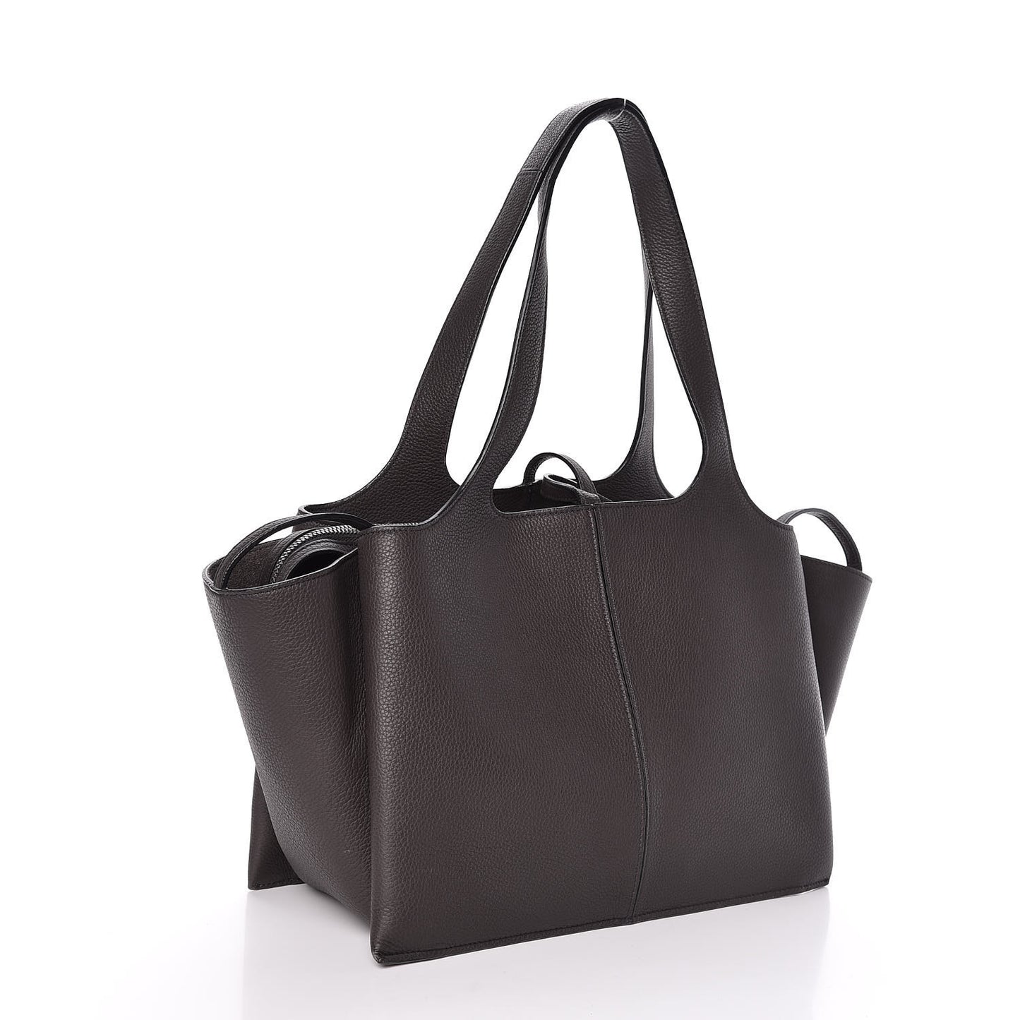 Baby Grained Calfskin Small Tri-Fold Bag Anthracite