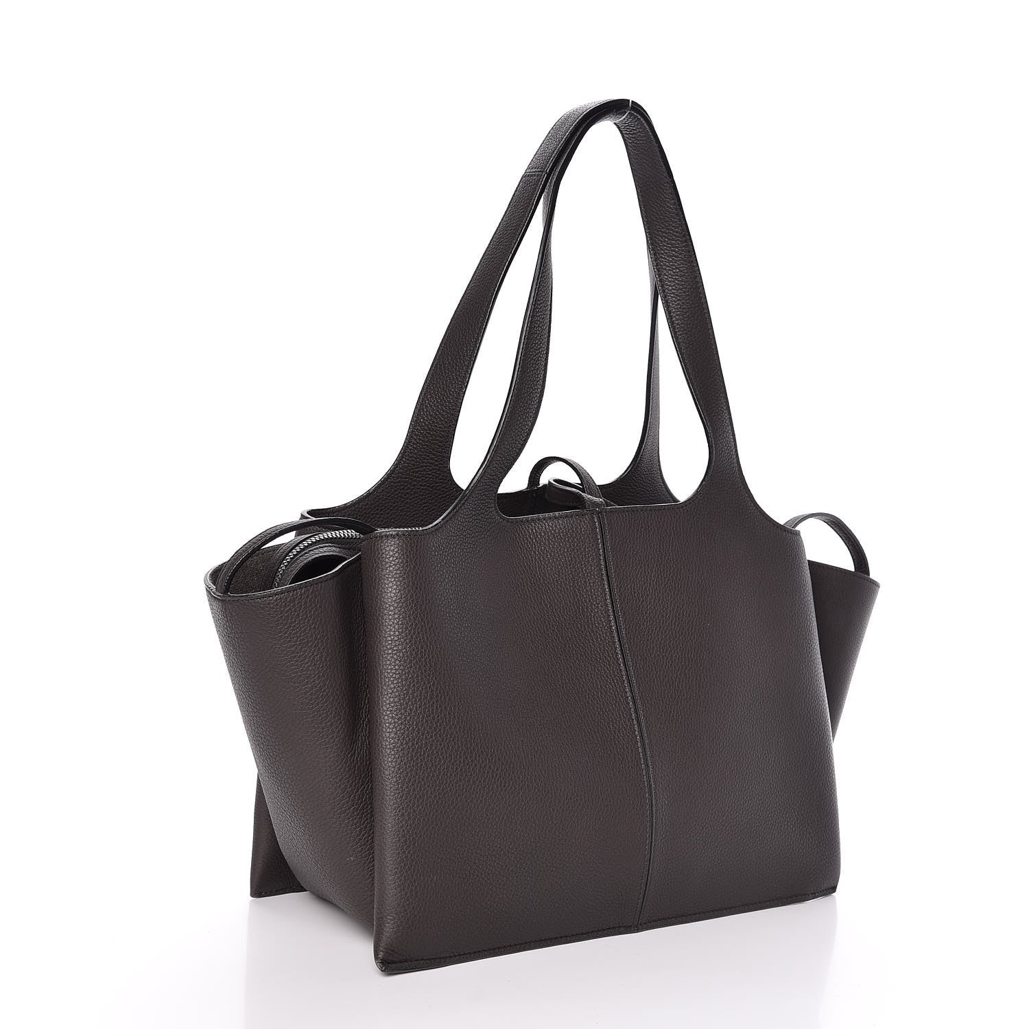 Celine Baby Grained Calfskin Small Tri-Fold Bag Anthracite 3 of 11