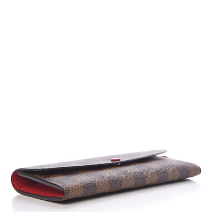 Louis Vuitton Damier Ebene Emilie Wallet Red 4 of 8