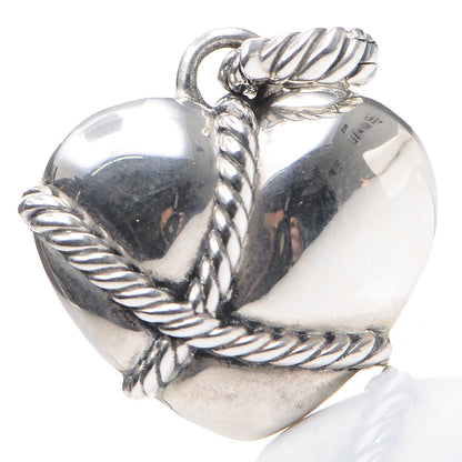 David Yurman Sterling Silver Cable Heart Pendant 4 of 8