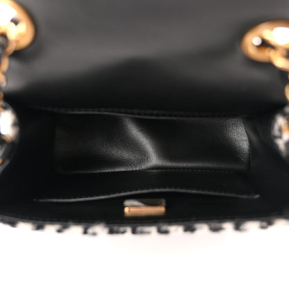 Chanel Tweed Houndstooth Quilted Mini Square Flap White Black 5 of 11