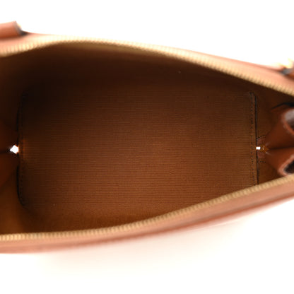 Celine Lambskin Triomphe Canvas Clutch With Chain White Tan 5 of 11