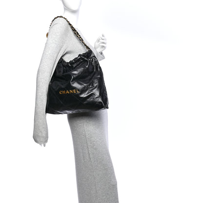 Chanel Shiny Calfskin Quilted Chanel 22 Black 2 of 11