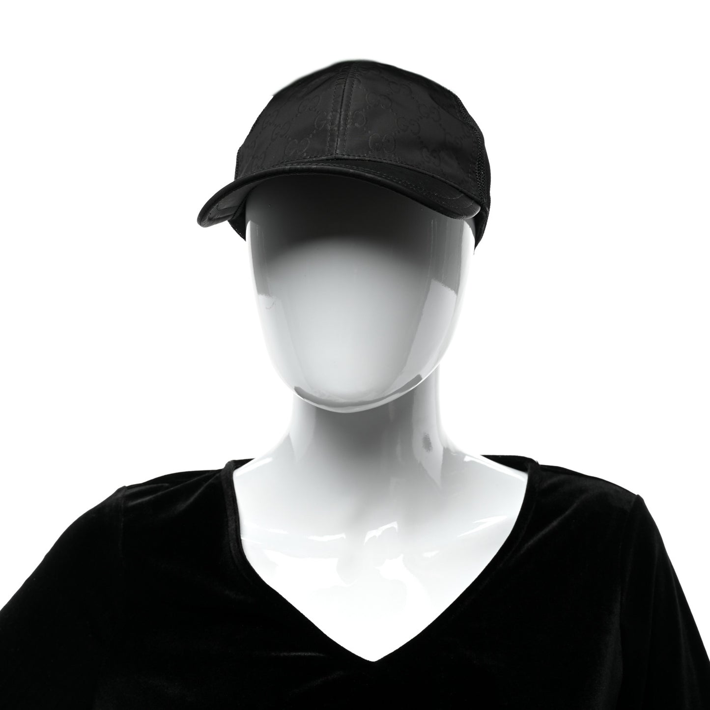 Nylon Monogram Baseball Hat L Black