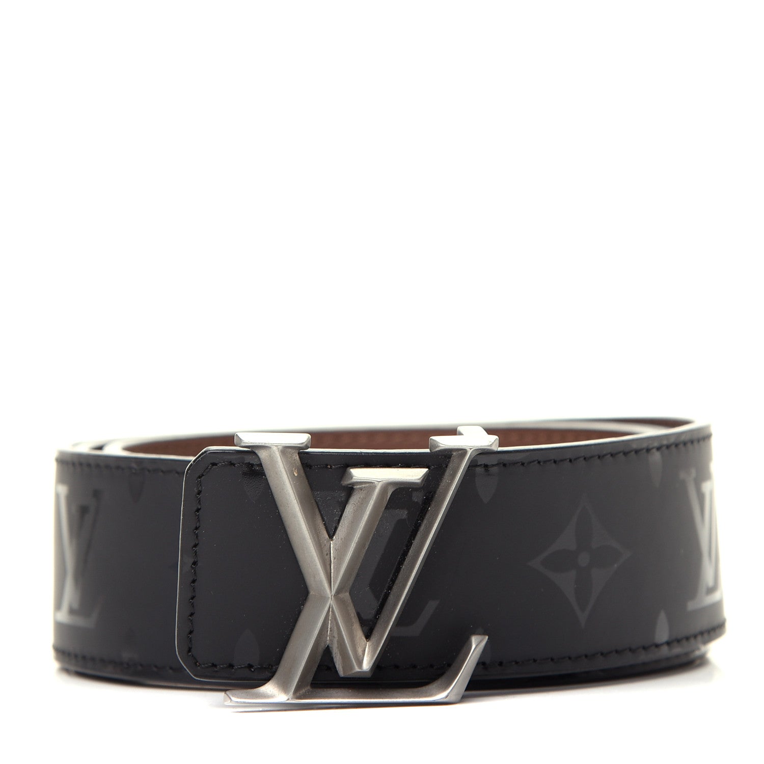 Louis Vuitton Monogram Eclipse Taigarama 40mm LV Initiales Reversible Belt 90 36 Black 1 of 5