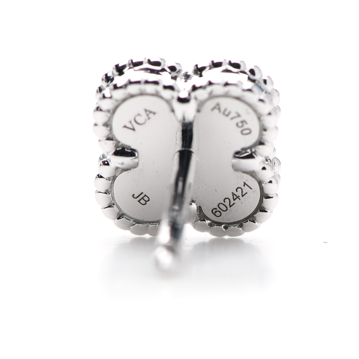 18K White Gold Mother of Pearl Sweet Alhambra Earrings