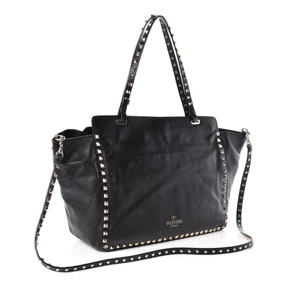 Valentino Garavani Vitello Medium Rockstud Tote Black 3 of 10