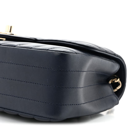 Chanel Lambskin Chevron Quilted Mini Rectangular Flap Navy 10 of 11