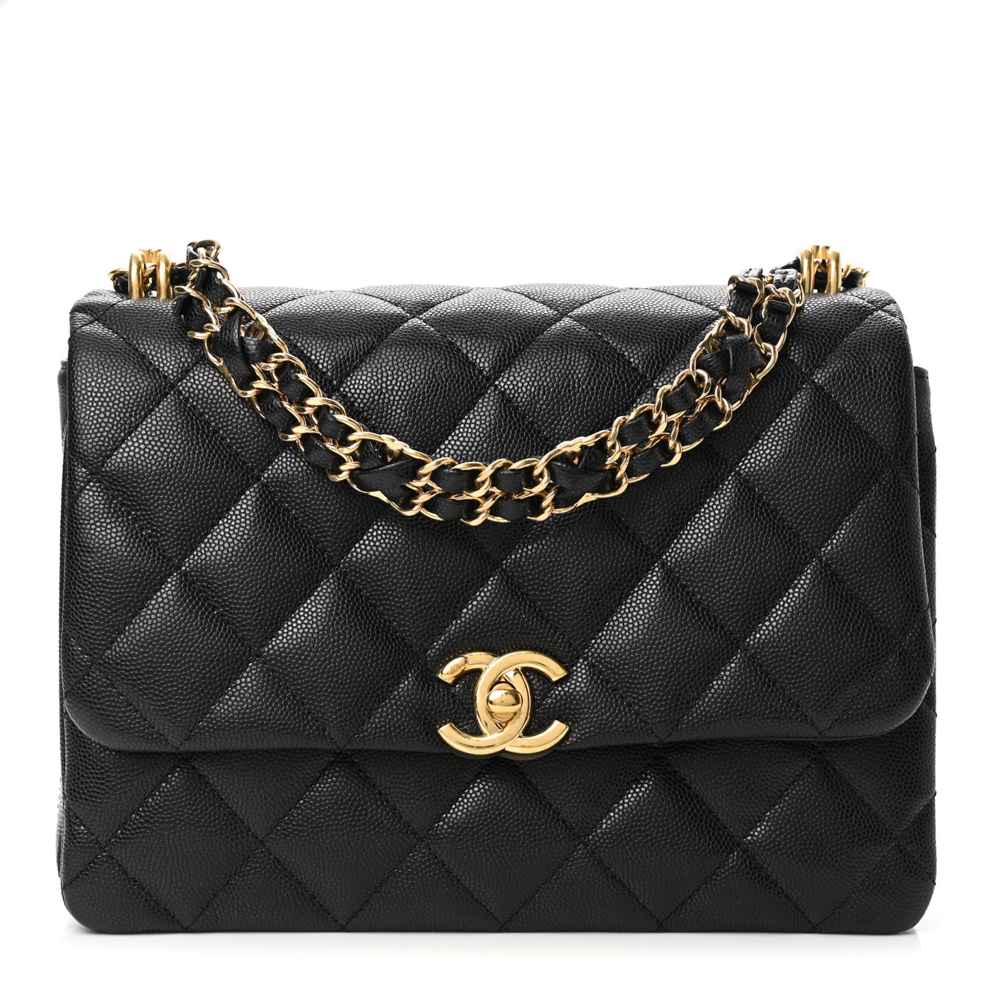 Caviar Quilted Coco First Flap Black