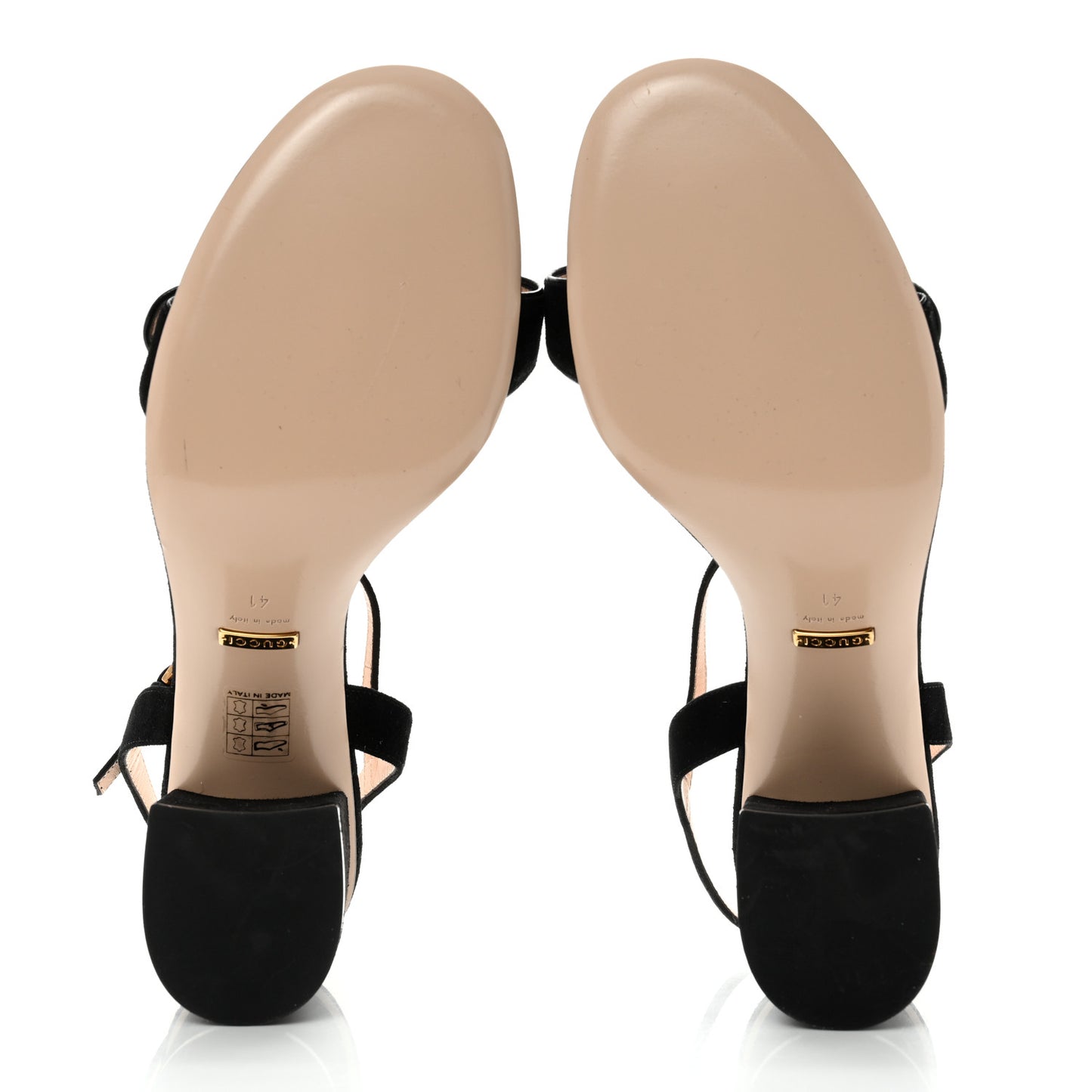 Kid Scamosciato GG Marmont Ankle Wrap 75mm Sandals 41 Black