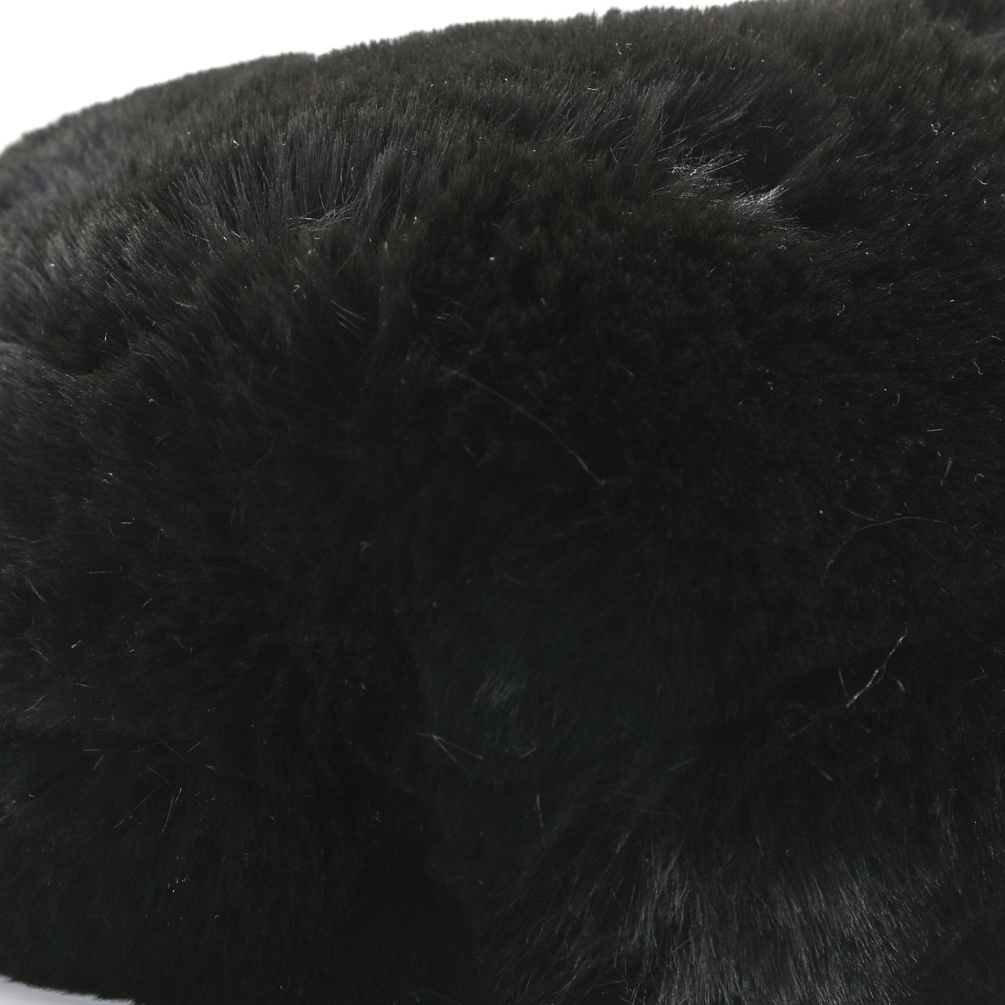 Faux Fur Bucket Bag Black