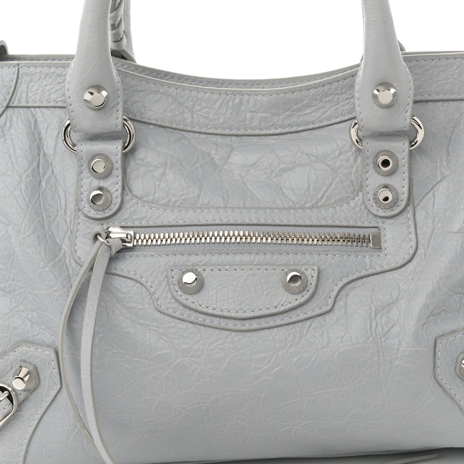 Balenciaga Agneau Arena Classic Silver Hardware Small Le City Light Grey 8 of 10