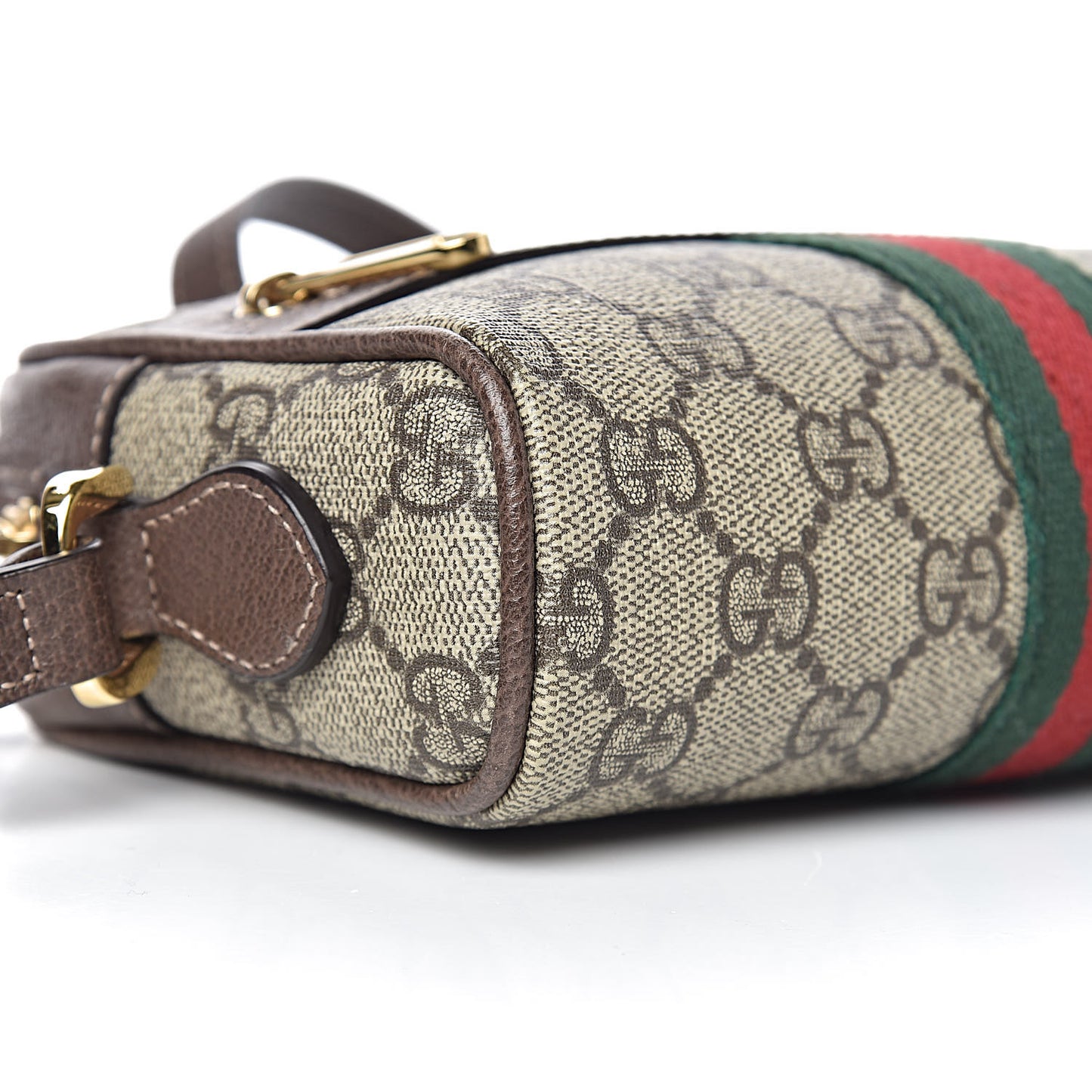 GG Supreme Monogram Web Mini Ophidia Shoulder Bag Brown